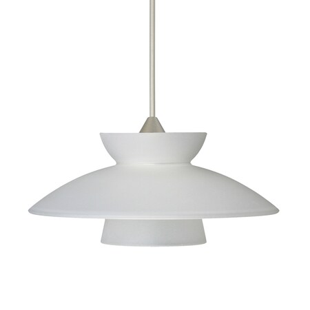 Besa Lighting Trilo 7 Cord Pendant, Frost, Satin Nickel Finish, 1x50W Halogen 1XT-271825-SN